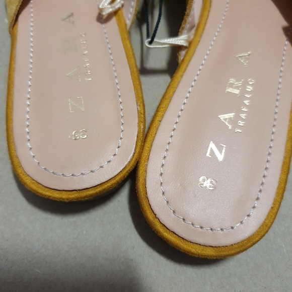 Zara Women's Leather flat sandals - Size 36 - New - Picture 4 of 11
